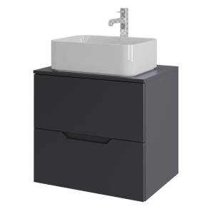 Тумба с раковиной Orange Line Li-60TugMDF+B02-460W графит матовый, 60 см