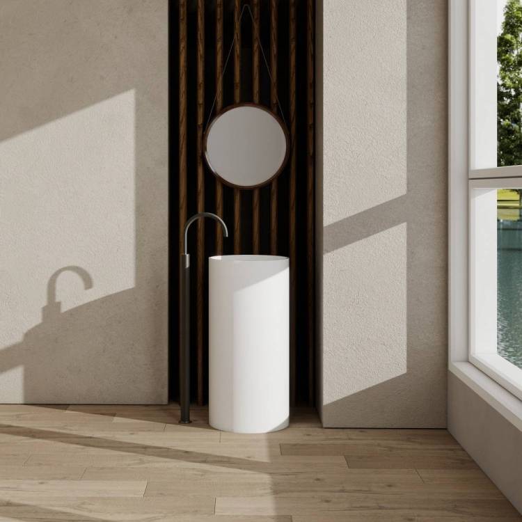 Раковина Abber Stein AS2516 напольная, 40 см, белая матовая