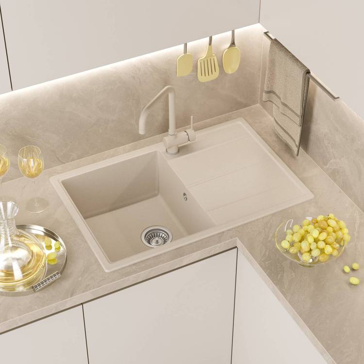 Мойка кухонная Misty Линкор LIN-78х51-02 бежевый, 78x51