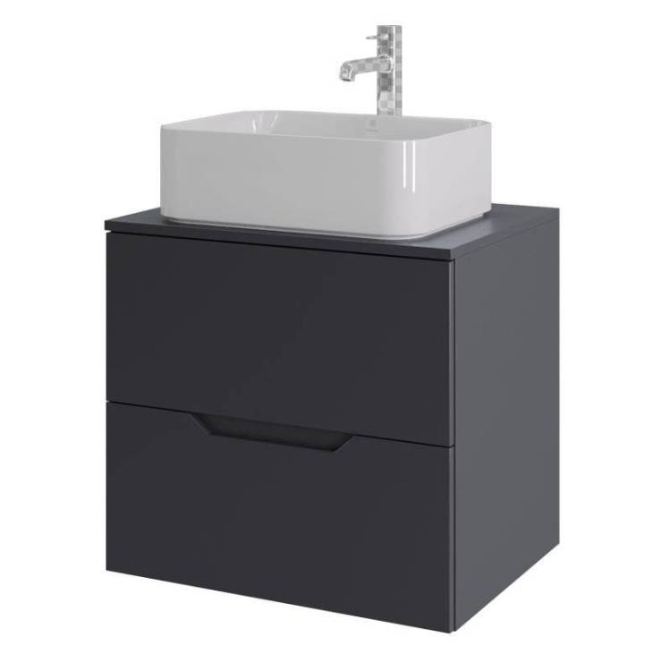 Тумба с раковиной Orange Line Li-60TugMDF+B02-460W графит матовый, 60 см