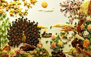 3D Фотообои Artegrafico «Декорация в японском стиле из нефрита» O9 песок