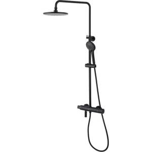 Душевая стойка Lemark Bronx LM3772BL черная, с термостатом