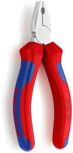 Плоскогубцы KNIPEX комб., рез: провол. ср. d 2.5 мм, твёрд. d 1.6 мм, кабель d 9 мм (10 мм?), L-110 мм, хром, 2К ручки