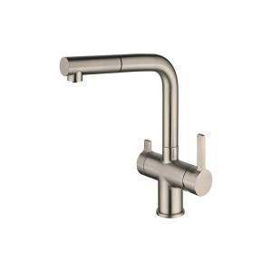 Смеситель для кухни Oulin OL-8026 под фильтр, с выдвижным изливом, сатин