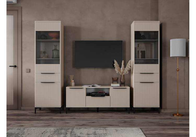 Стенка в гостиную Woodville Иадама 620689 кашемир комплектация 4