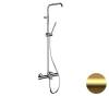Душевая система Remer Elegance EQ34A7MMSSOFBG золото брашированное, с изливом, с термостатом