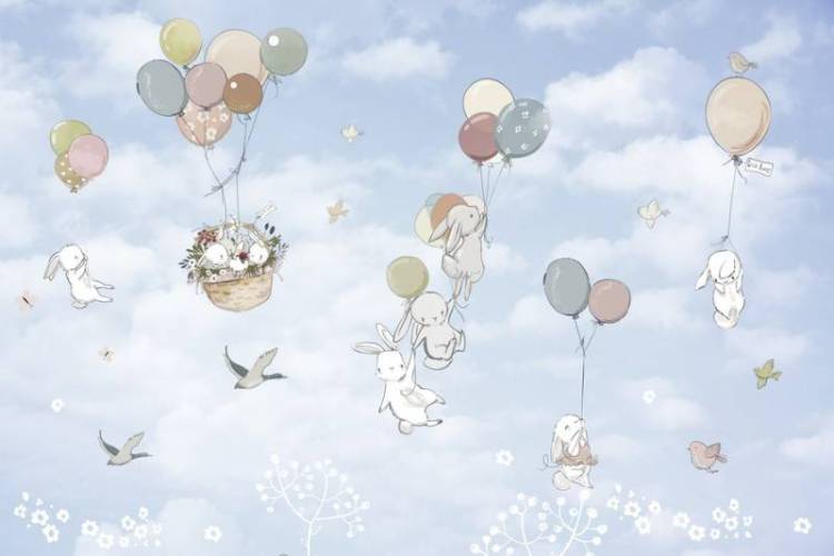 3D Фотообои Artegrafico «Прогулки в облаках» KID-039 песок