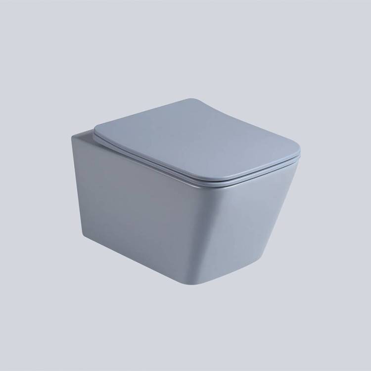 Унитаз подвесной Vincea Q-Line VT1-12MO безободковый, цвет океан матовый, ультратонкое soft close сиденье