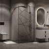 Душевая перегородка Niagara Nova NG-680-12BLACK профиль черный матовый, стекло прозрачное с рисунком, 120x195 фото 2