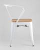 Набор из 4 стульев Stool Group Tolix Arm Wood YD-H440AR-W LG-02 X4 белый глянцевый, светлое дерево фото 4