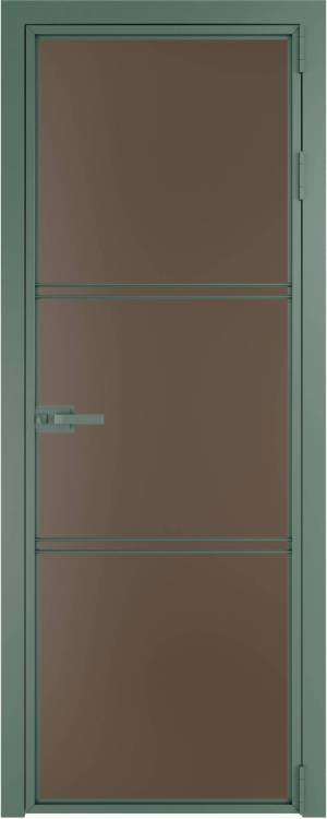 Межкомнатная дверь Profil Doors 3 AX цвет профиля Зеленый воск, стекло безопасное 6 мм монохром гляссе 600x2000