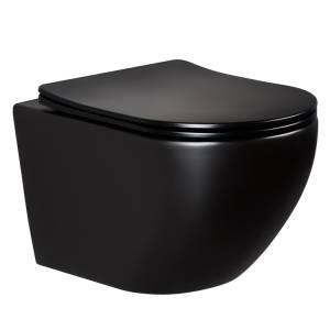Унитаз подвесной Splendy Light LI10152VTYBM безободковый, сиденье микролифт, черный матовый