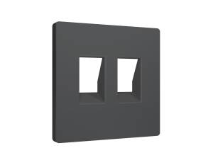 Лицевая панель для двойной компьютерной/телефонной розетки RJ-45/RJ-11 Ambrella Volt Alfa AP9121 графит мягкое касание