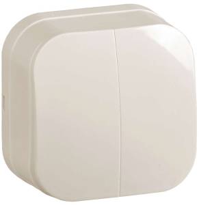 Выключатель 2-клавишный IEK Glory EVH20-K33-10 кремовый