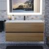 Тумба с раковиной Uperwood Barsa 293020544 подвесная, черная, дуб сонома, 100 см фото 3