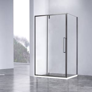 Душевой уголок Vincea Slim-N VSR-4SNP1010CLGM профиль вороненая сталь, стекло прозрачное, 100x100x195