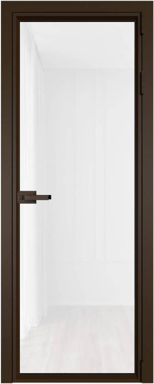 Межкомнатная дверь Profil Doors 1 AV цвет профиля Деорэ, стекло безопасное 6 мм белый триплекс 600x2000