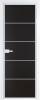 Межкомнатная дверь Profil Doors 5 AX цвет профиля Вайт, стекло безопасное 6 мм монохром черный 700x2000