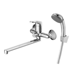 Смеситель для ванны Decoroom DR21 DR21043 одноручный универсальный с поворотным изливом 300 мм Хром