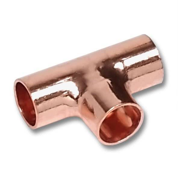 Тройник Sanha 5130, ВП, переходной, медь, 22x15x15