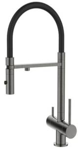 Смеситель для кухни DQ Kitchen DA1462506Grey с подключением к фильтру, гибкий излив, графит
