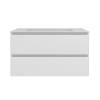 Тумба с раковиной Vincea Luka Soft-Touch (Люка Софт-Тач) 80 матовый белый, раковина VCB-13800W, белая
