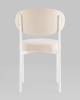 Набор из 4 стульев Stool Group Бриф SN AV 477-C01-9016-K X4 молочный каркас белый муар, велюр фото 5
