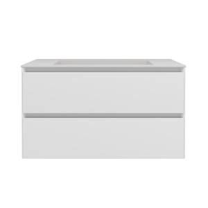 Тумба с раковиной Vincea Luka Soft-Touch (Люка Софт-Тач) 80 матовый белый, раковина VCB-13800W, белая
