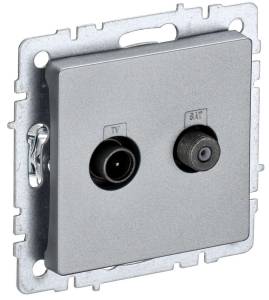 ТВ-розетка TV+SAT IEK Brite BR-AF20-O-K47 алюминий