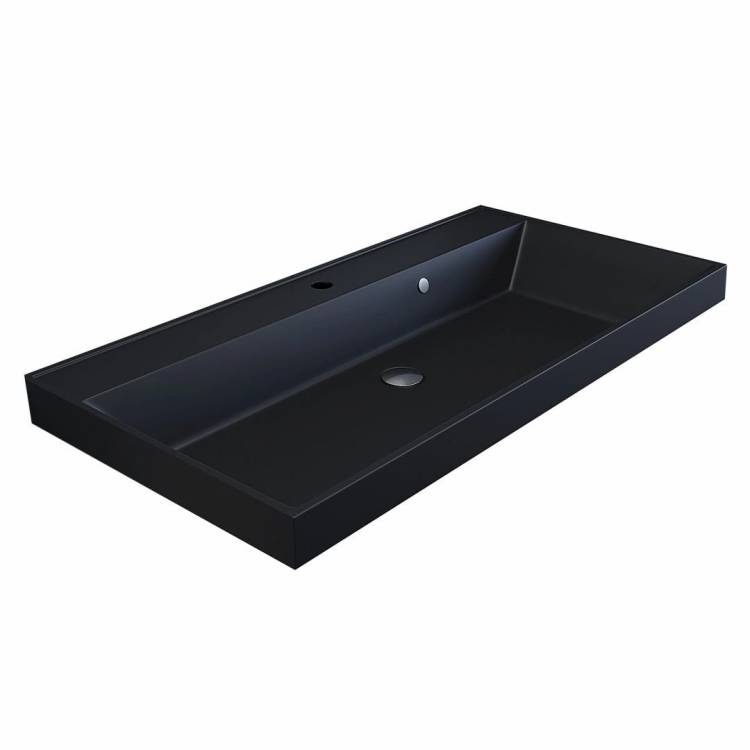 Раковина Uperwood Classic Quartz 291030011 черная матовая, уголь, 90x45