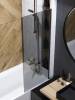 Шторка на ванну Watersense Paula W00211 профиль черный матовый, стекло тонированное, 60x140 фото 7