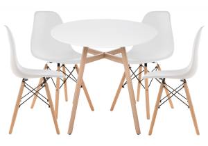 Обеденная группа Woodville Гуанора 90 532551 white, wood, стулья пластик
