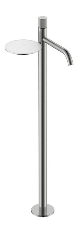 Смеситель для раковины Boheme Stick 120-NB.3 напольный, Nickel Brush с ручкой Linea