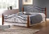 Кровать Tetchair AT-803 5418 дерево гевея/металл, 160x200 см (queen bed), красный дуб/черный фото 2