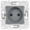 Розетка 1-местная с защитными шторками IEK Skandy SK-R13-10-K03 серый фото 2