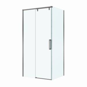 Душевой уголок BelBagno SOFT_CLOSE-1-AH-1-100/80-C-GM профиль оружейная сталь, стекло прозрачное, 100x80x200