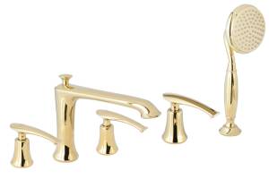 Смеситель на борт ванны AltroBagno с душем Beatrice 020103 Or