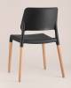 Набор из 4 стульев Stool Group Bistro 8086 BLACK X4 черный с деревянными ножками фото 5