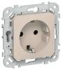 Розетка 1-местная с заземлением IEK Flite FI-R11-16-K88 льняной