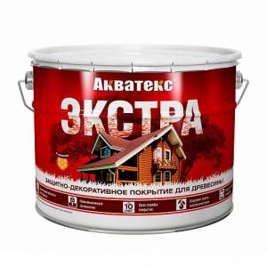 Защитно-декоративное покрытие для древесины алкидное Акватекс Экстра полуглянцевое рябина 9 л