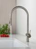Смеситель для кухни AQUAme Cucina AQM9901BN с выдвижным изливом, никель шлифованный