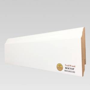 Плинтус МДФ TeckWood Белый Вектор 2150x80x16
