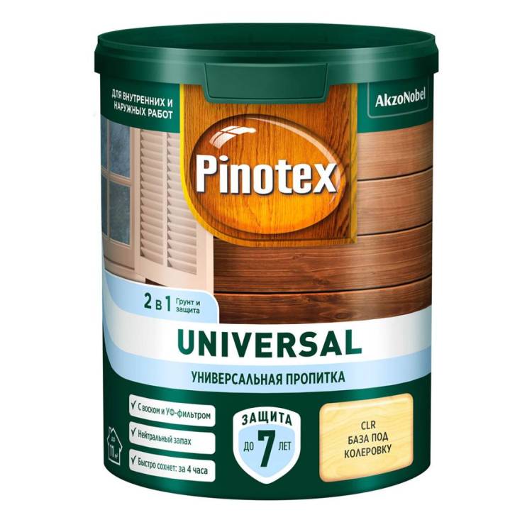 Пропитка 2 в 1 Pinotex Universal CLR база под колеровку 0.9 л