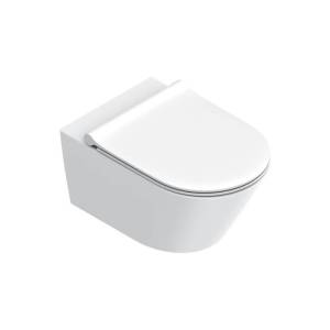 Унитаз подвесной Catalano Zero 0551200001 + 0111550021 + 9056060000 безободковый, с крышкой-сиденьем микролифт, белый матовый