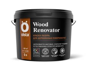 Краска-лазурь для дерева Olsta Wood Renovator база С Темный орех 9 л
