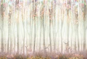 Бесшовные Eco обои Ortograf Flora 31034 Beautiful Forest melrose pink gradient Гладь ОЕ-Р2