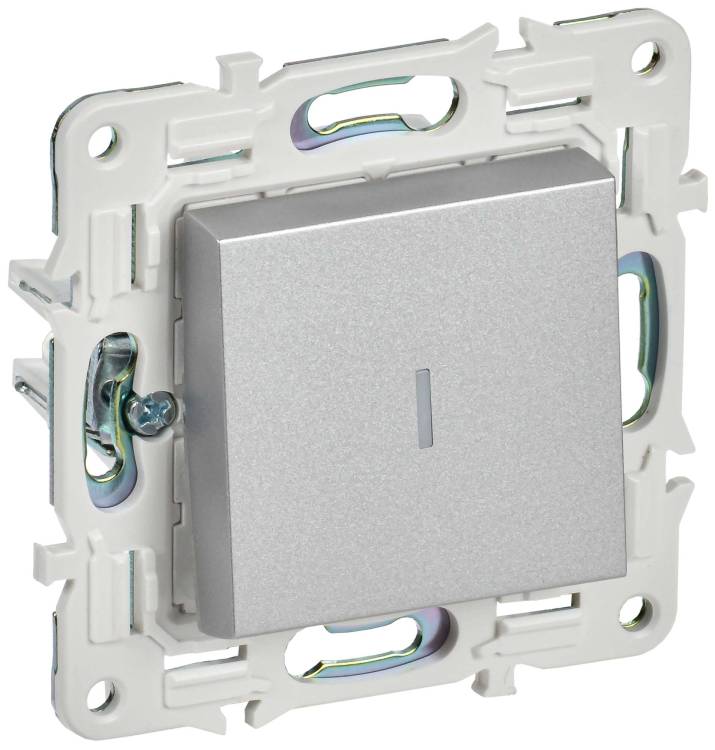 Выключатель 1-клавишный IEK Skandy SK-V10-1-10-K23 серебряный