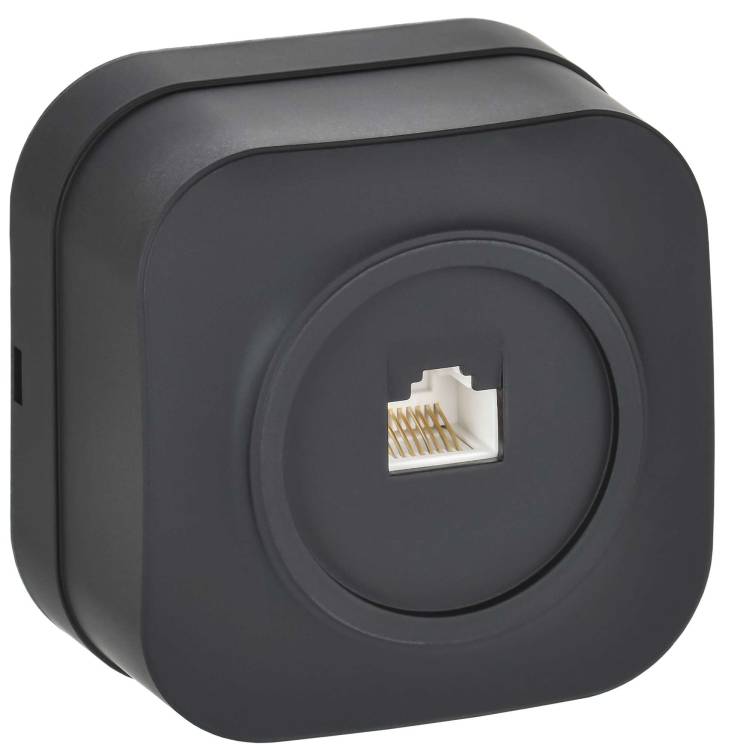 Розетка компьютерная RJ45 IEK Glory EKH10-K02M черный матовый