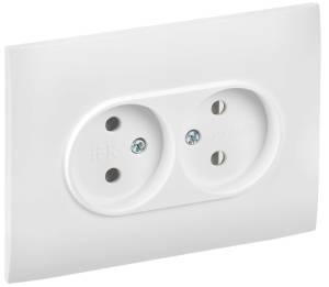 Розетка 2-местная IEK Skandy SK-R20-10-K01-F арктический белый