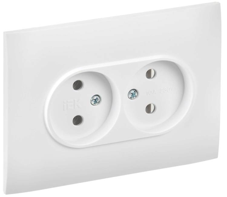 Розетка 2-местная IEK Skandy SK-R20-10-K01-F арктический белый